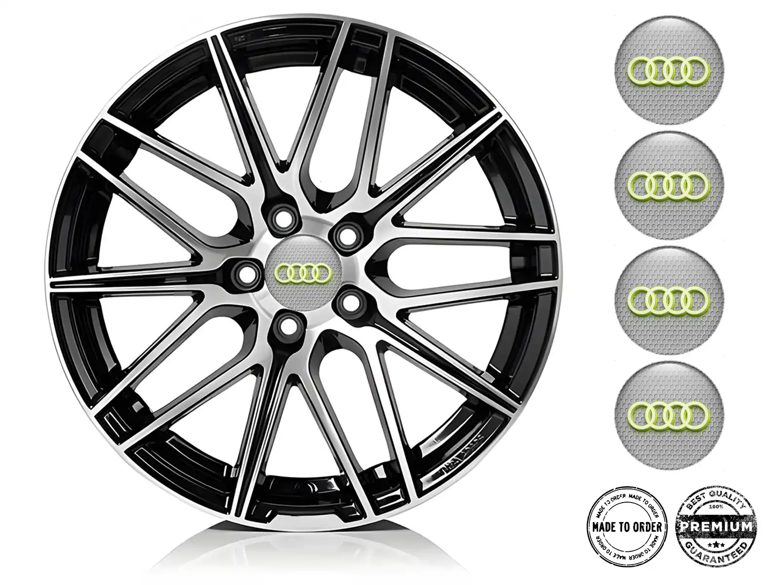 Audi Marca de Emblema Rueda Pegatina Silicona Estilo